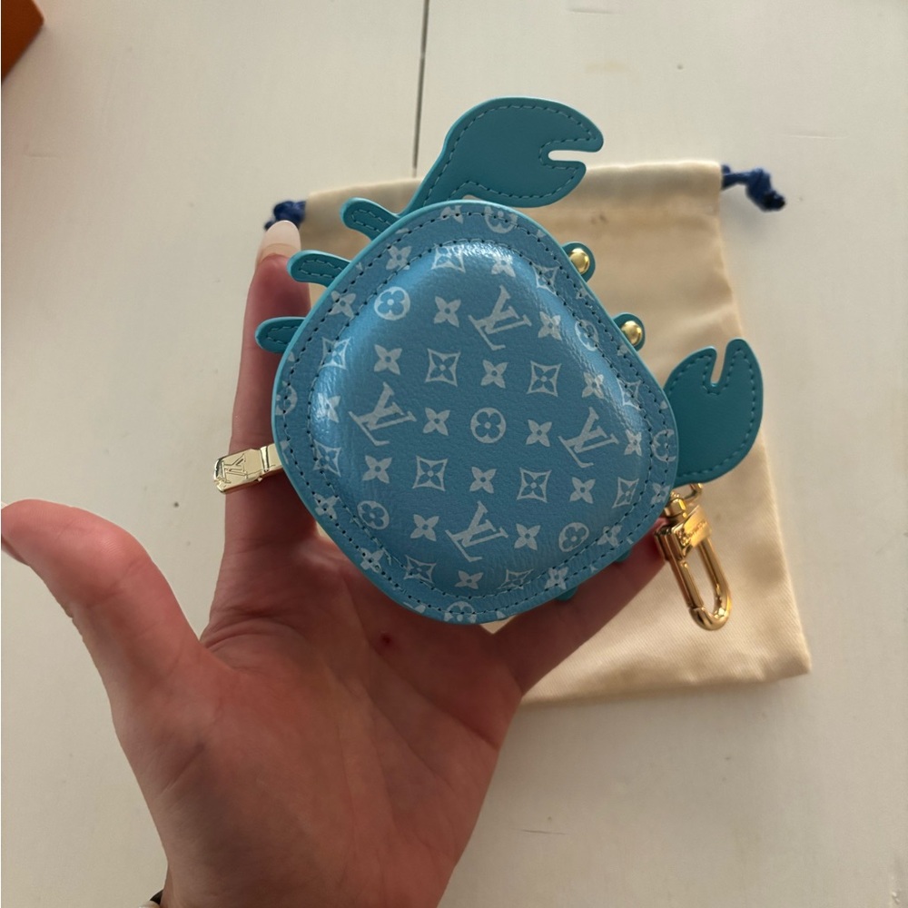 Louis Vuitton Limited Edition Blue Crab Keychain Pouch